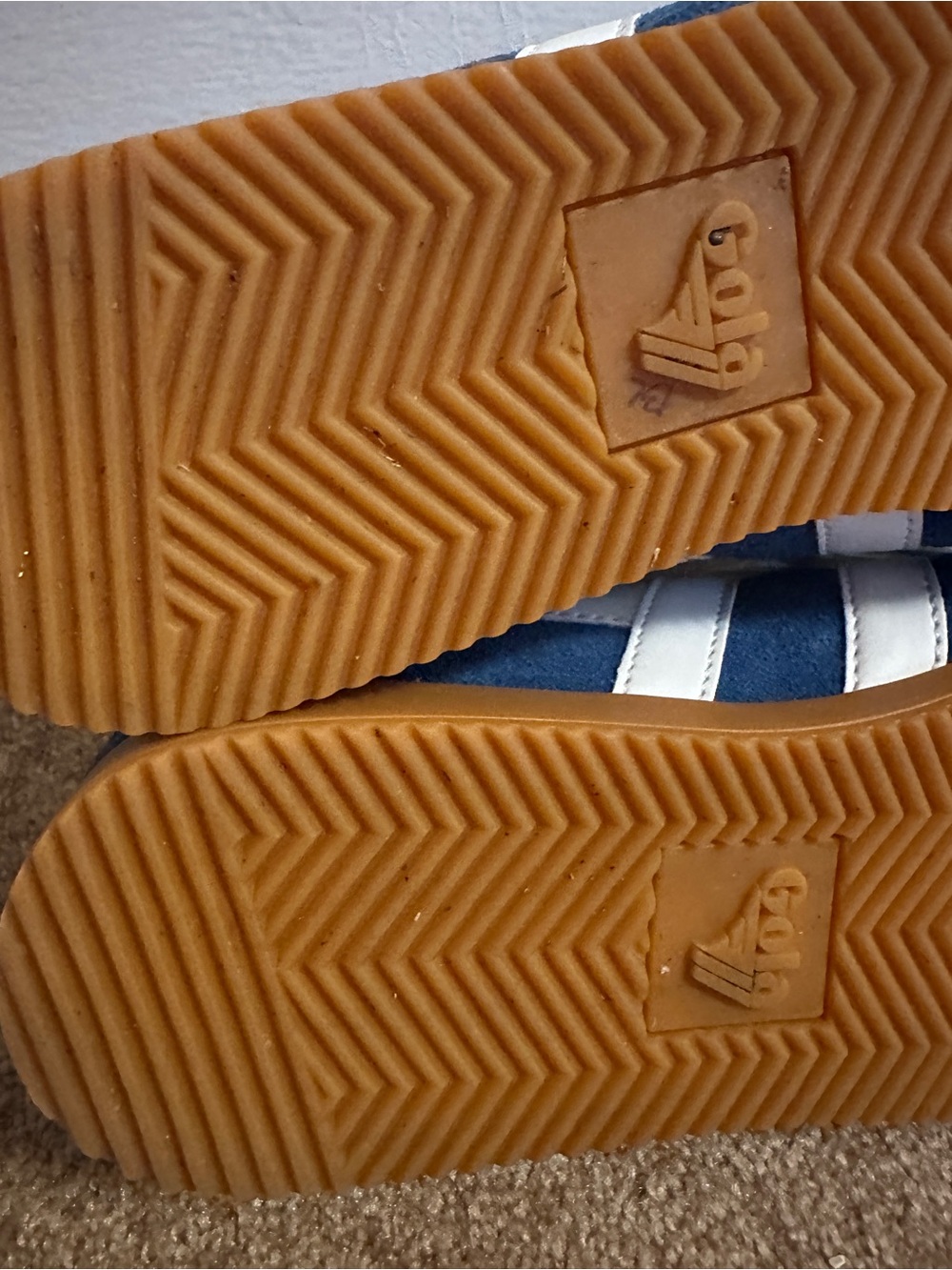 Gola Elan Suede Sneakers Blue White Gum Sole Low Top Retro Womens Size 6 US (EU - Picture 3 of 5